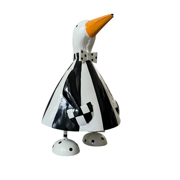 Mackenzie-Childs Striped Metal Goose 11.75in NEW - Picture 3 of 13